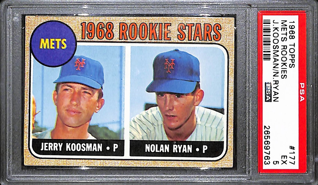 1968 Topps Nolan Ryan #177  Rookie Graded PSA 5 (EX)