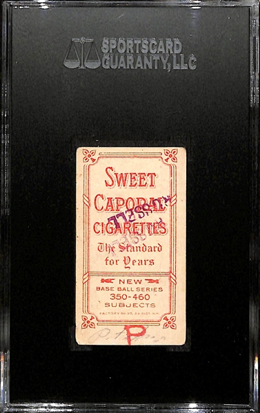 1911 T206 Christy Mathewson HOF (Dark Cap) Sweet Caporal Back SGC 20 (1.5) Fair