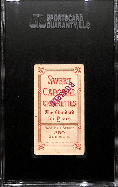 1910 T206 Frank Chance HOF (Portrait, Yellow Background) Sweet Caporal Back SGC 20 (1.5) Fair
