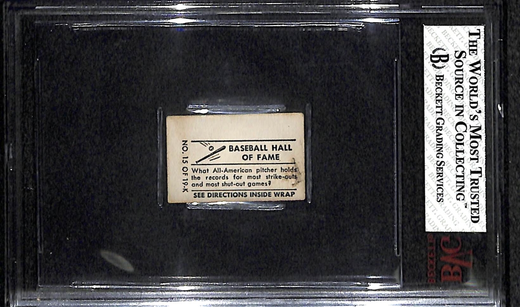 RARE 1948 Topps Magic Walter Johnson Graded Beckett BVG 2 (From Topps' First Ever Baseball Card Offering)