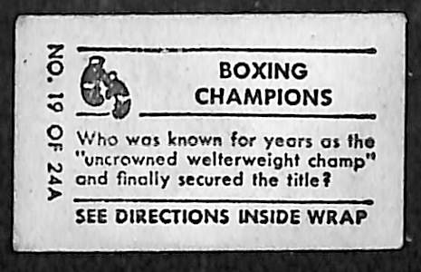 RARE 1948 Topps Magic Ray Robinson (Legendary Boxer)