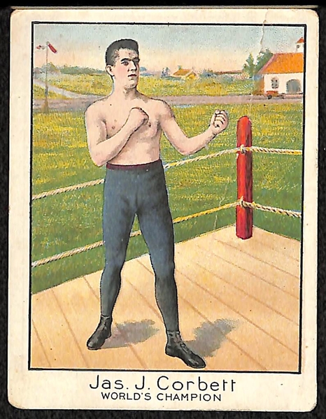 James J. Corbett and James J. Jeffries Boxing Cards (Mecca and Khedival)