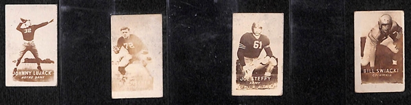 Lot of (4) 1948 Topps Magic Football Cards w/ Johnny Lujack Rookie