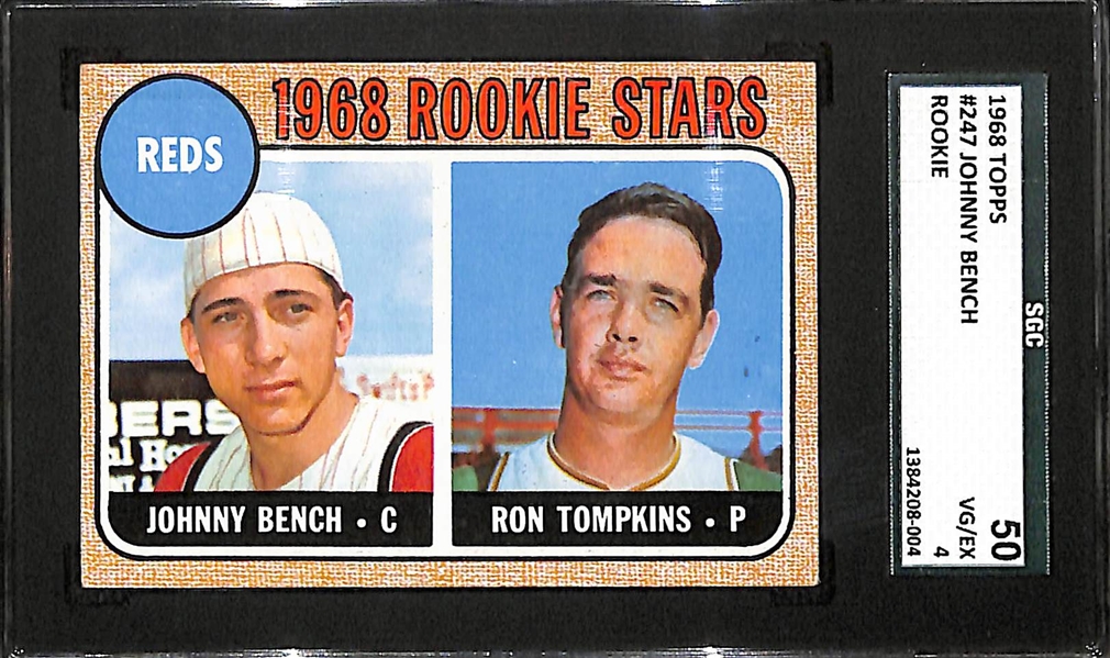 1968 Topps Johnny Bench Rookie (#247) SGC 50 (VG/EX)