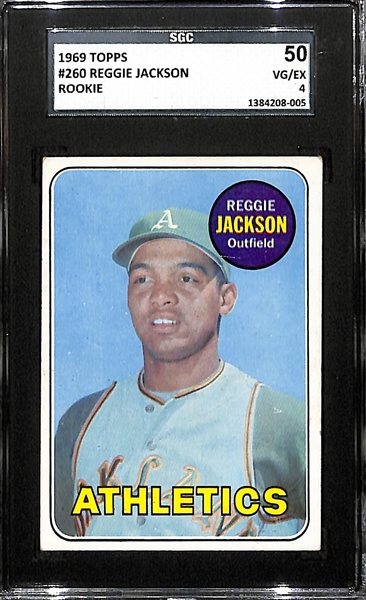 1969 Topps Reggie Jackson Rookie (#260) SGC 50 (VG/EX)