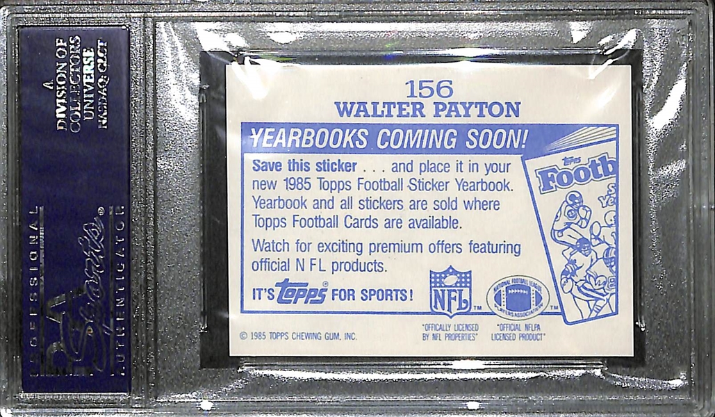 1985 Topps Sticker Walter Payton PSA 10 Gem Mint