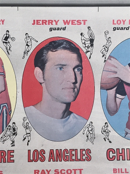 1969-70 Topps Uncut Basketball Proof Sheet (Blank Back) w/ Jabbar Rookie