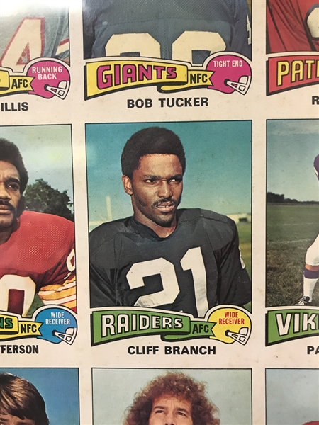 1975 Topps Football Uncut Sheet (w/ Branch, Pearson, and Theismann Rookies)