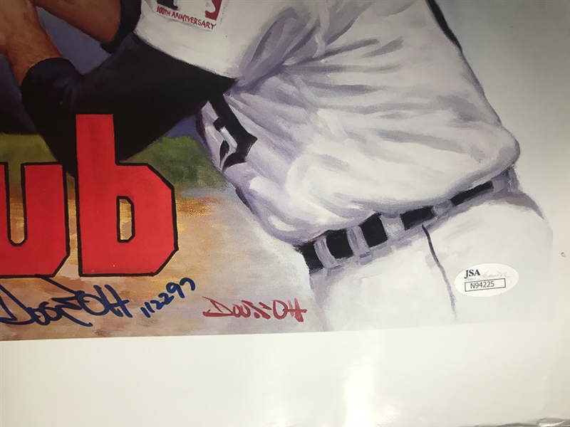Pete Rose Signed 3000 Hit Club Poster (JSA COA) - Also Signed By the Artist (approx. 25 x 37)