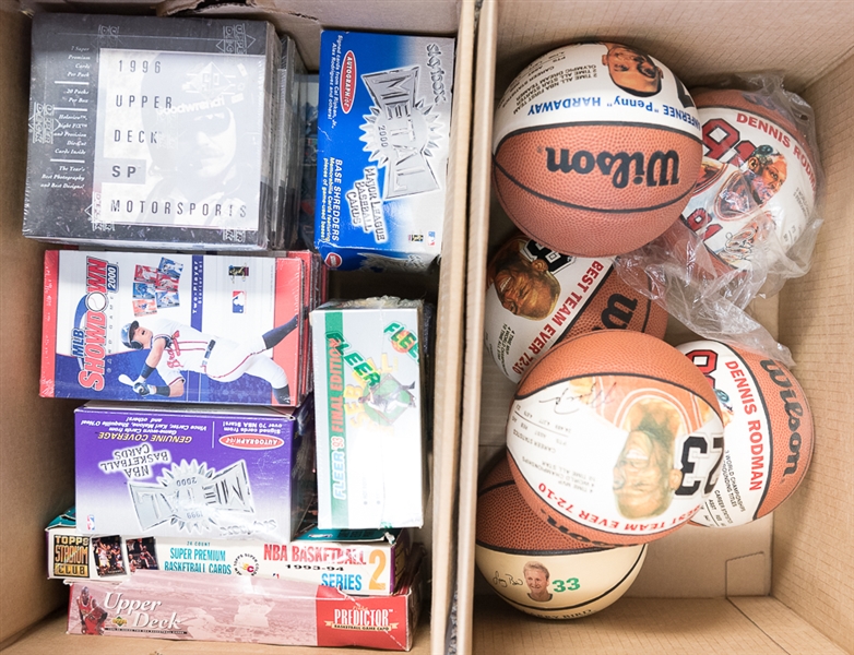 Bulk Sports Lot of Wax Packs & Mini Litho Basketballs w. Jordan - 1991-2000