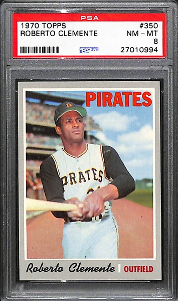 1970 Topps Roberto Clemente (Pirates) Card #350 Graded PSA 8 (NM-Mint)