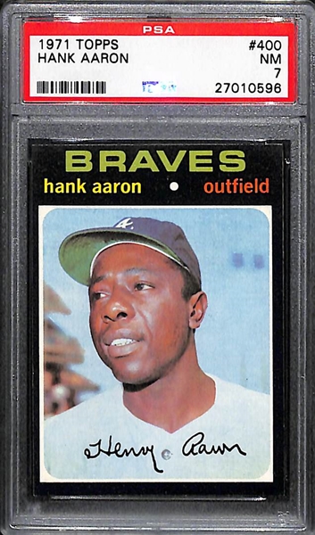 1971 Topps Hank Aaron (Braves) Card #400 Graded PSA 7 (NM)