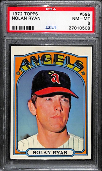 1972 Topps Nolan Ryan (Angels) Card #595 Graded PSA 8 (NM-Mint)