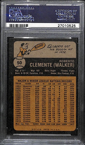 1973 Topps Roberto Clemente (Pirates) Card #50 Graded PSA 8 (NM-Mint)