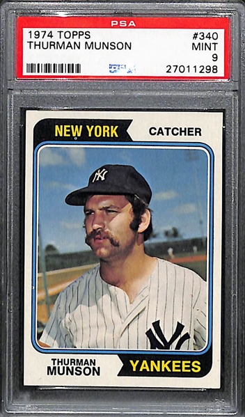 1974 Topps Thurman Munson (Yankees) Card #340 Graded PSA 9 (Mint)