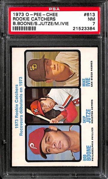1972 and 1973 Bob Boone Rookie Lot (RARE 1972 Puerto Rico Sticker, 1973 OPC, and 1973 Topps)