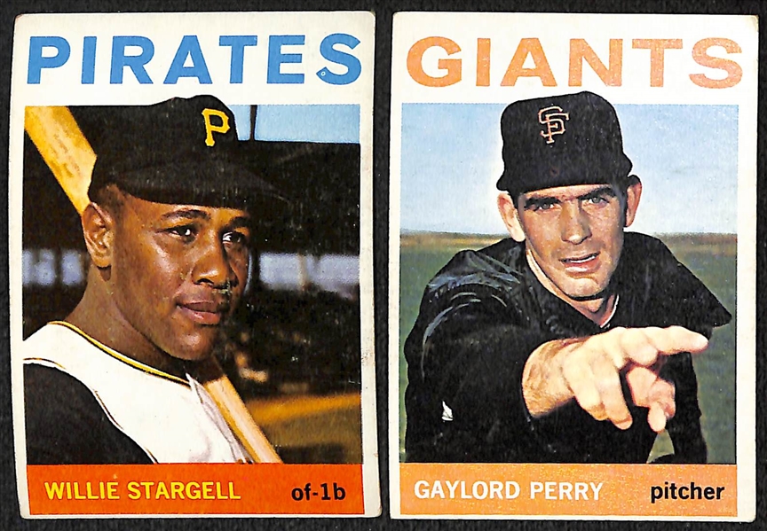 Lot of 410 Different 1964 Topps Baseball Cards w. Willie Stargell & 41 High Numbers