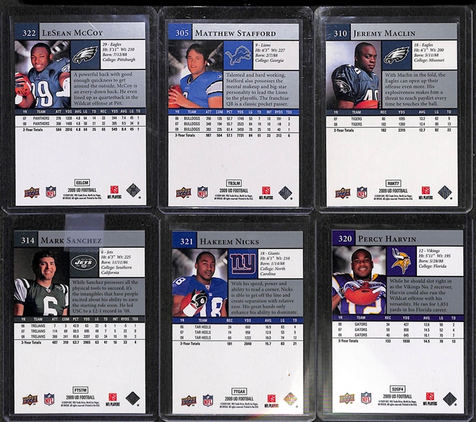 2009 Upper Deck Football Complete 325-Card Set w. LeSean McCoy & Other SP Rookies