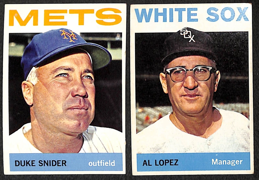 Lot of 200 - 1964 Topps Baseball Cards w. Duke Snider