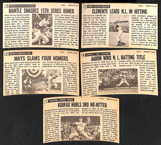 1964 Topps Giant Baseball Card Complete Set of 60 Cards w. Mantle