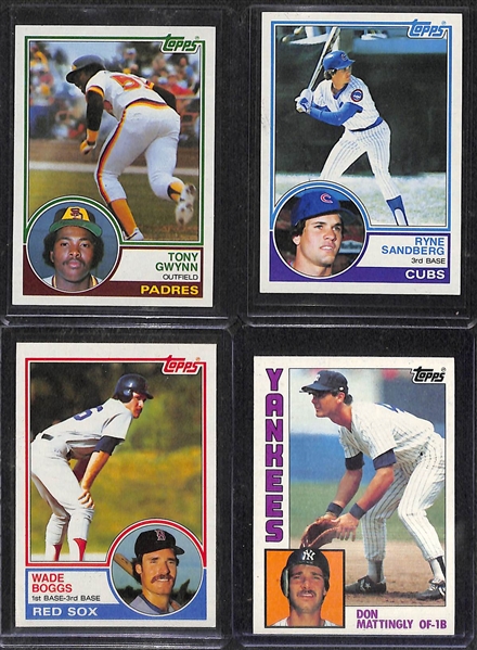 Lot of 2 Complete Sets - 1983 & 1984 Topps Baseball Sets w. Boggs/Wynn/Sandberg/Mattingly Rookie Cards
