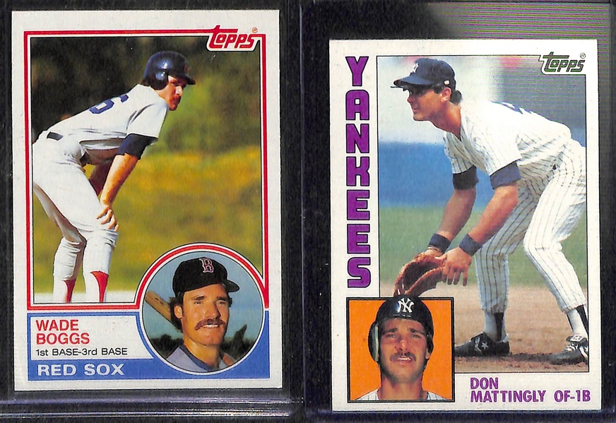Lot of 2 Complete Sets - 1983 & 1984 Topps Baseball Sets w. Boggs/Wynn/Sandberg/Mattingly Rookie Cards