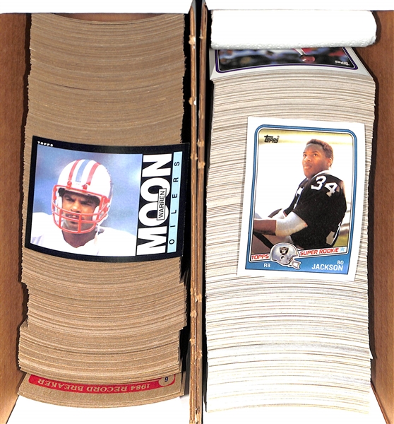  Lot of 3 Topps Football Complete Sets of 396 Cards - 1985, 1988, 1989 w. 1985 Warren Moon Rookie Card