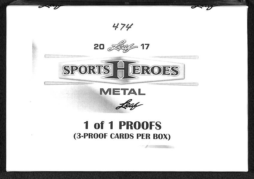 2017 Leaf Sports Heroes Metal 1 of 1 Proof Sealed Box - 3 Proof Cards per Box
