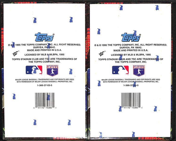 Lot of (5) Unopened/Sealed Baseball Hobby Boxes (1995-1996) inc. (2) 1995 Stadium Club High Number Series and (3) 1996 Stadium Club Series 2