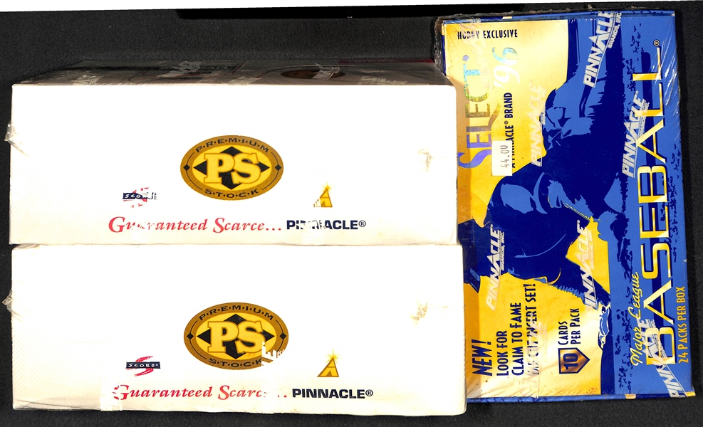 Lot of (5) Unopened/Sealed Baseball Hobby Boxes (1996-1997) inc. 1996 Select, (2) 1997 Pinnacle Select High Number Series, and (2) 1997 Pinnacle Private Stock