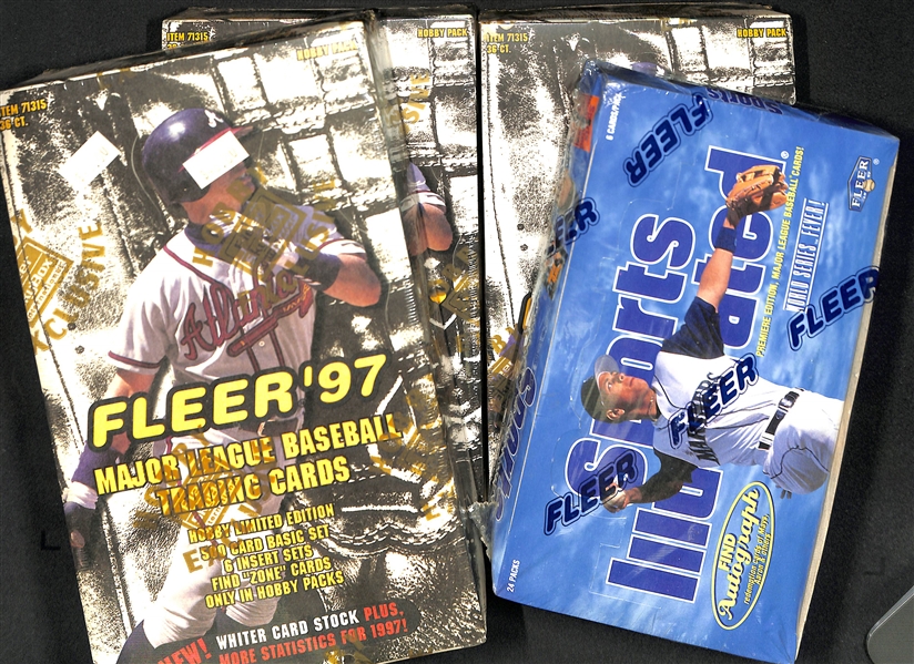 Lot of (4) Unopened/Sealed 1997 Baseball Hobby Boxes inc. (3) 1997 Fleer and (1) 1997 Fleer Sports Illustrated