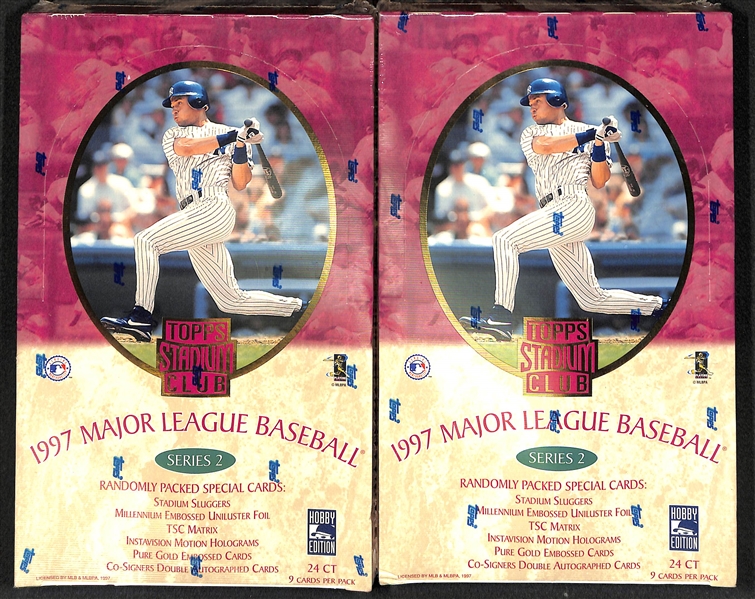 Lot of (4) Unopened/Sealed 1997 Baseball Hobby Boxes inc. Finest Series 2, (2) Stadium Club Series 2,  and Topps Series 2