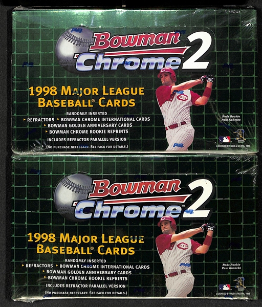 Lot of (4) 1998 Bowman Chrome Sealed/Unopened Baseball Card Boxes - (1) Series 1 and (3) Series 2