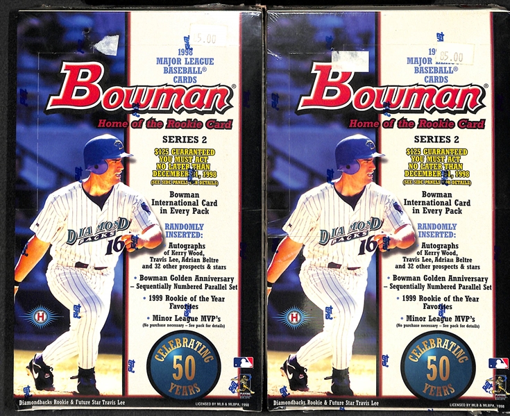Lot of (4) Unopened/Sealed 1998 Baseball Hobby Boxes inc. Topps Series 2, Bowman Series 1, and (2) Bowman Series 2