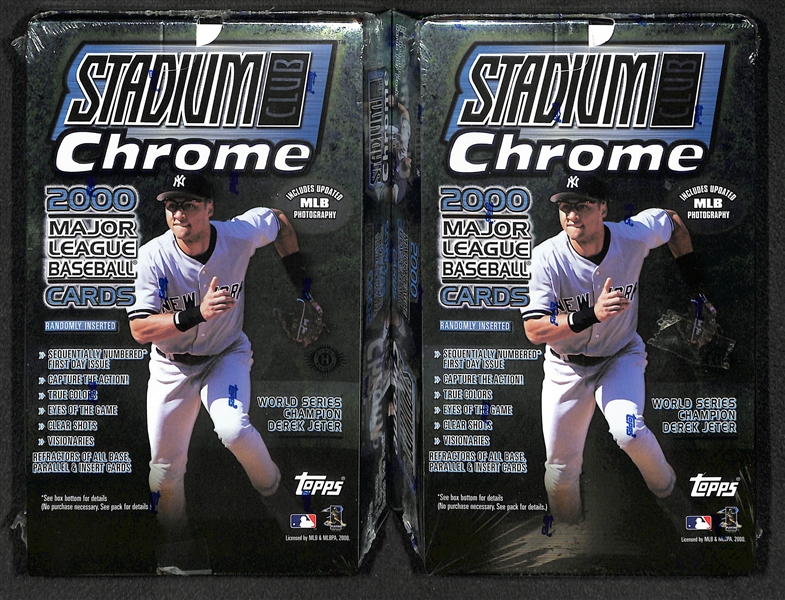 Lot of (4) Unopened/Sealed 2000 Baseball Hobby Boxes inc. (2) Topps Chrome Series 2, and (2) Stadium Club Chrome
