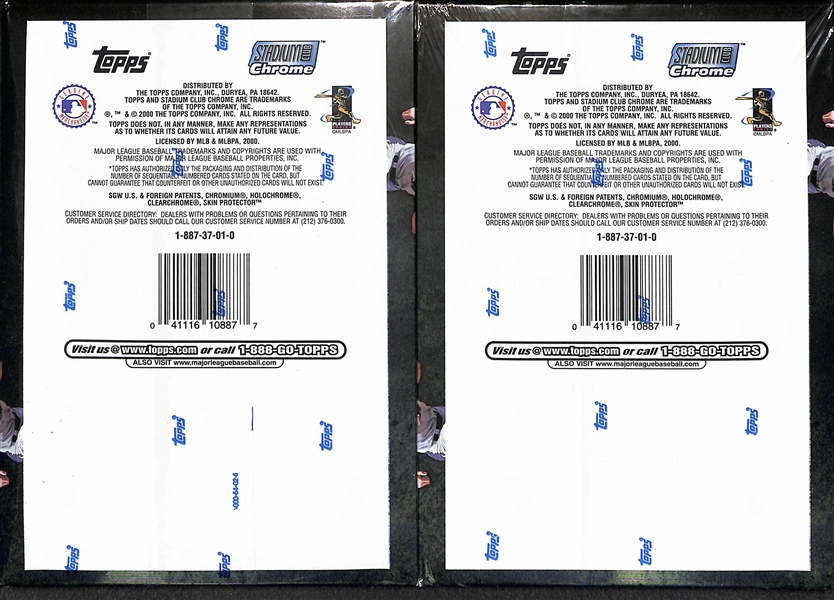 Lot of (4) Unopened/Sealed 2000 Baseball Hobby Boxes inc. (2) Topps Chrome Series 2, and (2) Stadium Club Chrome