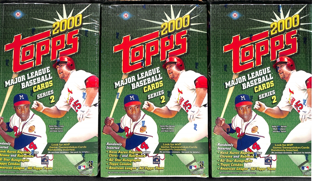 Lot of (5) Unopened/Sealed 2000 Baseball  Hobby Boxes, Inc. (2) Bowman and (3) Topps Series 2.