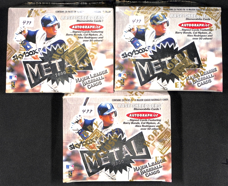 Lot of (3) 2000 Unopened/Sealed Skybox Metal Baseball Hobby Boxes