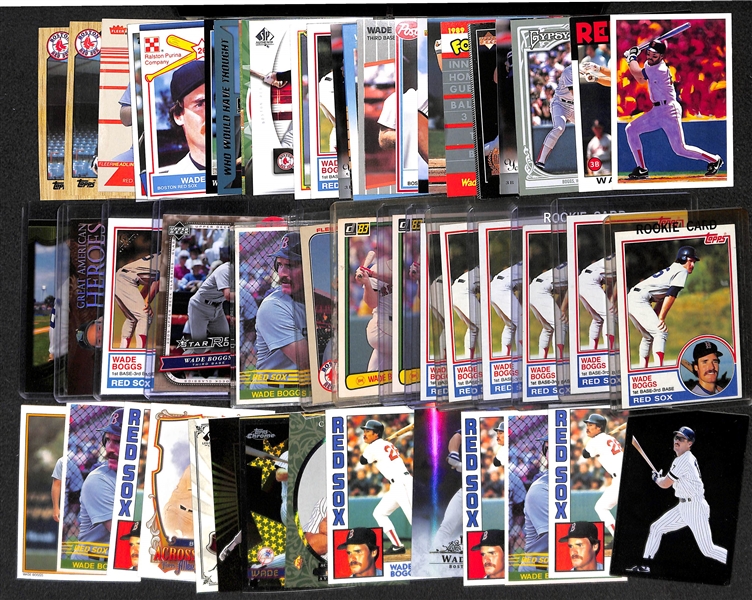 Lot of Over 55 Wade Boggs Cards, Inc. (9) Rookies