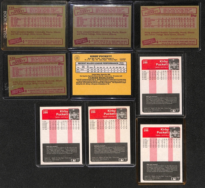 Lot of (85) Kirby Puckett Cards, Inc. (9) Rookies