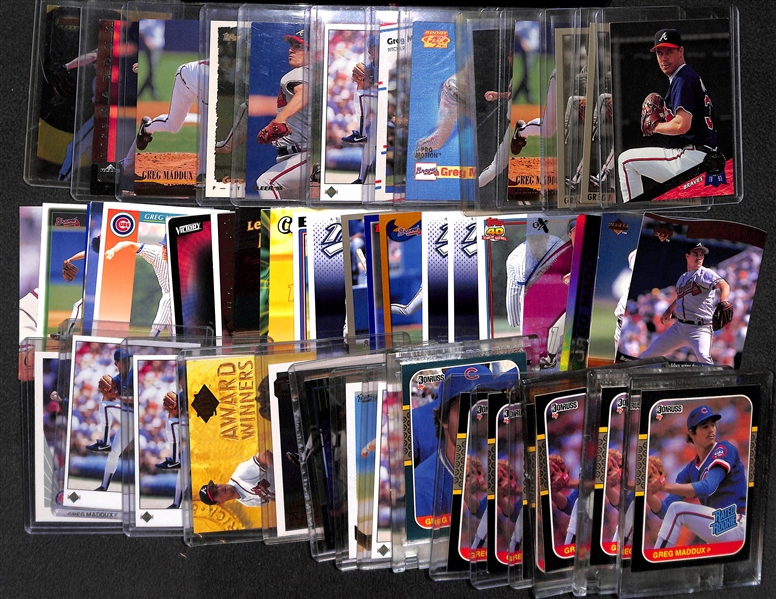 Lot of (55) Greg Maddux Cards, Inc. Rookies