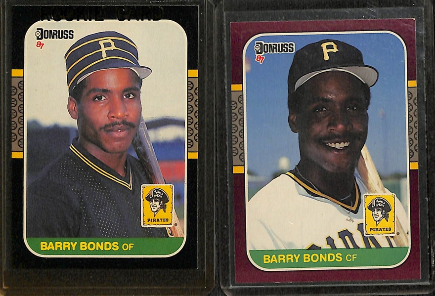 Lot of over 27 Barry Bonds Cards w/ (12) Rookies inc. (8) 1987 Fleer, (1) 1987 Donruss, (1) 1987 Donruss Opening Day, and (2) 1986 Topps Traded