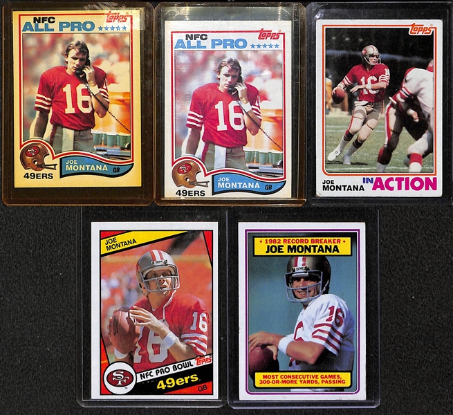 Lot of (38) Joe Montana Cards from 1982 to 1984