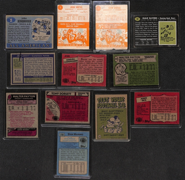 Lot of (38) Football Cards (w/ Stars and Rookies) from 1955-Present