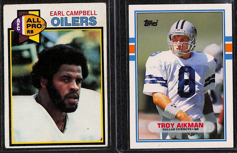 Lot of (70) Football Rookies from the 1970s - 2000s inc. Earl Campbell