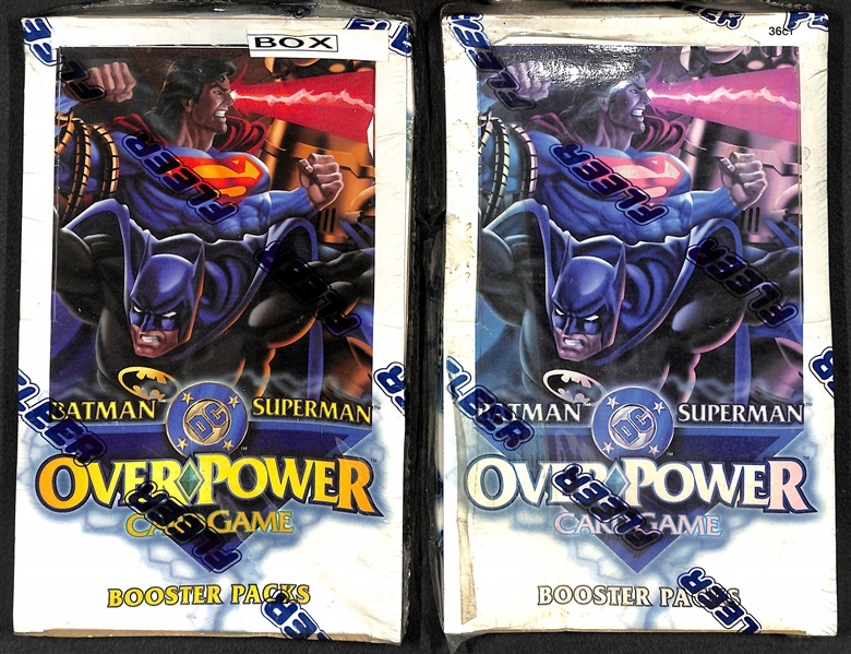 2 Sealed Boxes of 1996 Fleer Power Surge Unopened Wax Box - Over Power Card Game - Batman & Superman