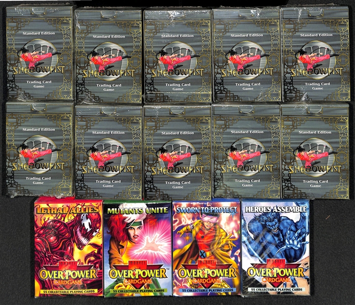 Lot of 10 Sealed 1995 Shadowfist Card Game Sets, & 4 Sealed 1995 Marvel Over Power Card Game Sets