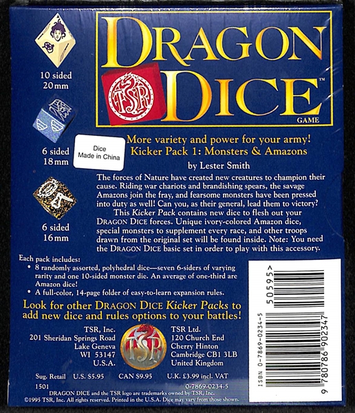 Lot of 8 Sealed Boxes of 1995 TSR Inc. Dragon Dice Game Sets