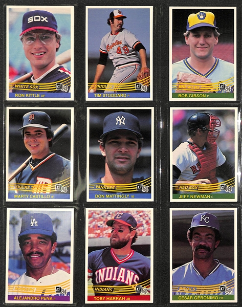 1984 Donruss Baseball Card Set in Donruss Binder (Mattingly, Carter, Strawberry Rookies)