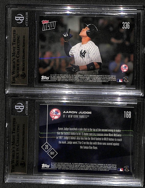 Aaron Judge Rookie BGS Gem Mint 9.5 Lot of (2) Different Limited Edition 2017 Topps Now Rookie Cards